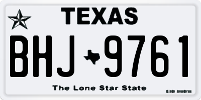 TX license plate BHJ9761