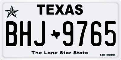 TX license plate BHJ9765