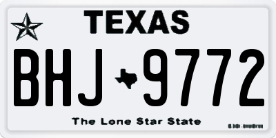TX license plate BHJ9772
