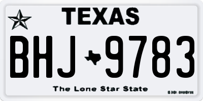 TX license plate BHJ9783