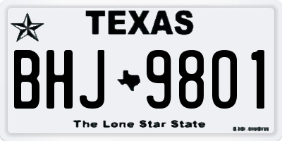 TX license plate BHJ9801