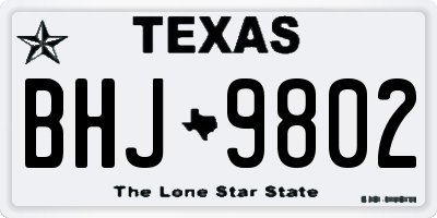 TX license plate BHJ9802