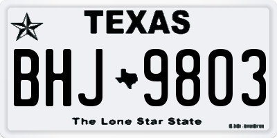 TX license plate BHJ9803