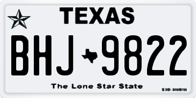 TX license plate BHJ9822