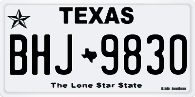TX license plate BHJ9830