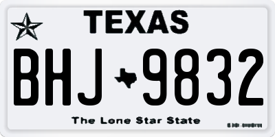 TX license plate BHJ9832