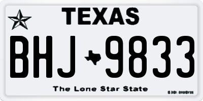 TX license plate BHJ9833