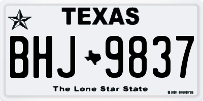 TX license plate BHJ9837