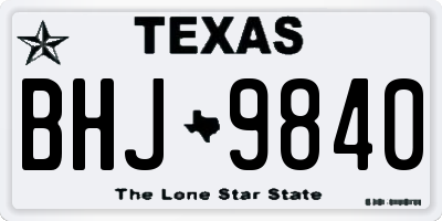 TX license plate BHJ9840