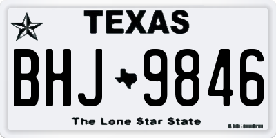 TX license plate BHJ9846