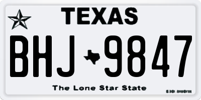 TX license plate BHJ9847