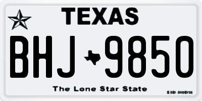 TX license plate BHJ9850