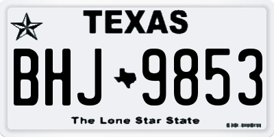 TX license plate BHJ9853