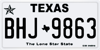 TX license plate BHJ9863