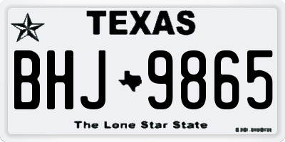 TX license plate BHJ9865