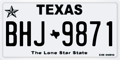 TX license plate BHJ9871