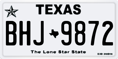 TX license plate BHJ9872