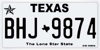TX license plate BHJ9874