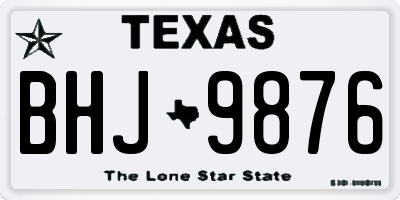 TX license plate BHJ9876