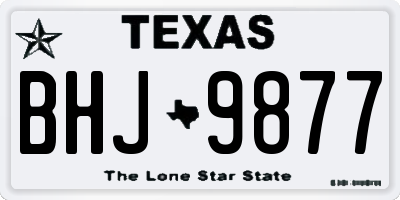 TX license plate BHJ9877