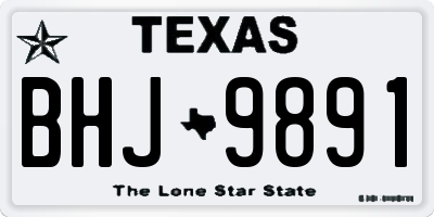 TX license plate BHJ9891