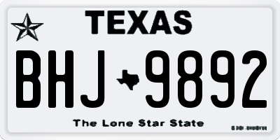 TX license plate BHJ9892