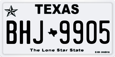 TX license plate BHJ9905