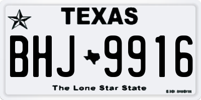TX license plate BHJ9916