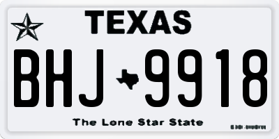 TX license plate BHJ9918