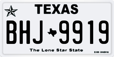 TX license plate BHJ9919