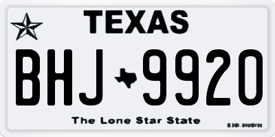 TX license plate BHJ9920