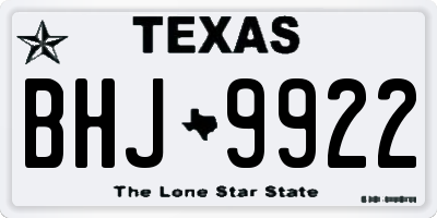 TX license plate BHJ9922