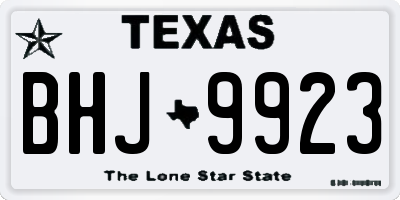 TX license plate BHJ9923