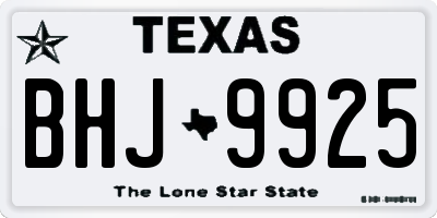 TX license plate BHJ9925