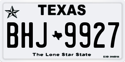 TX license plate BHJ9927