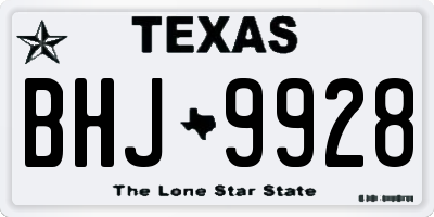 TX license plate BHJ9928