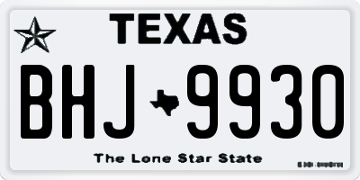 TX license plate BHJ9930