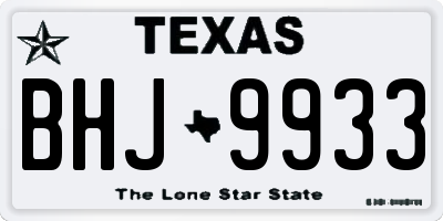 TX license plate BHJ9933