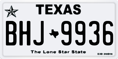TX license plate BHJ9936