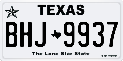 TX license plate BHJ9937