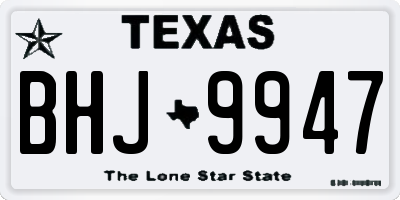 TX license plate BHJ9947