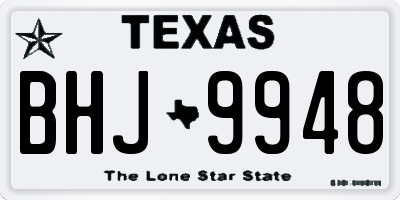 TX license plate BHJ9948