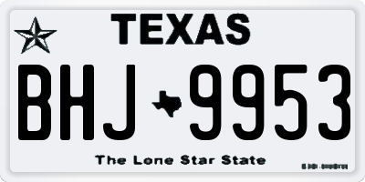 TX license plate BHJ9953