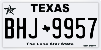 TX license plate BHJ9957