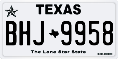 TX license plate BHJ9958