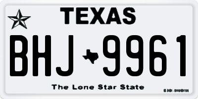 TX license plate BHJ9961