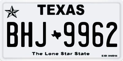 TX license plate BHJ9962