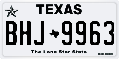 TX license plate BHJ9963