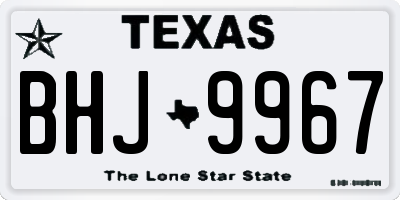 TX license plate BHJ9967
