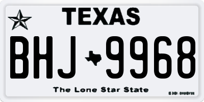 TX license plate BHJ9968